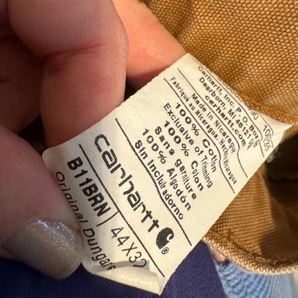 Carhartt original dungarees tan canvas utility pants 44 X 32 big & tall - Picture 5 of 8